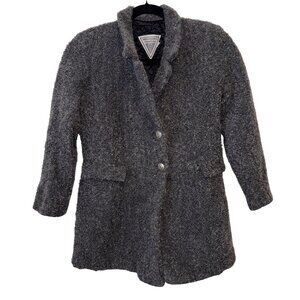 Marvin Richards Gray Wool Blend Womens Coat Size 12 With Quilted Lining & Button